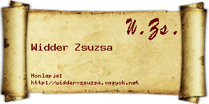 Widder Zsuzsa névjegykártya
